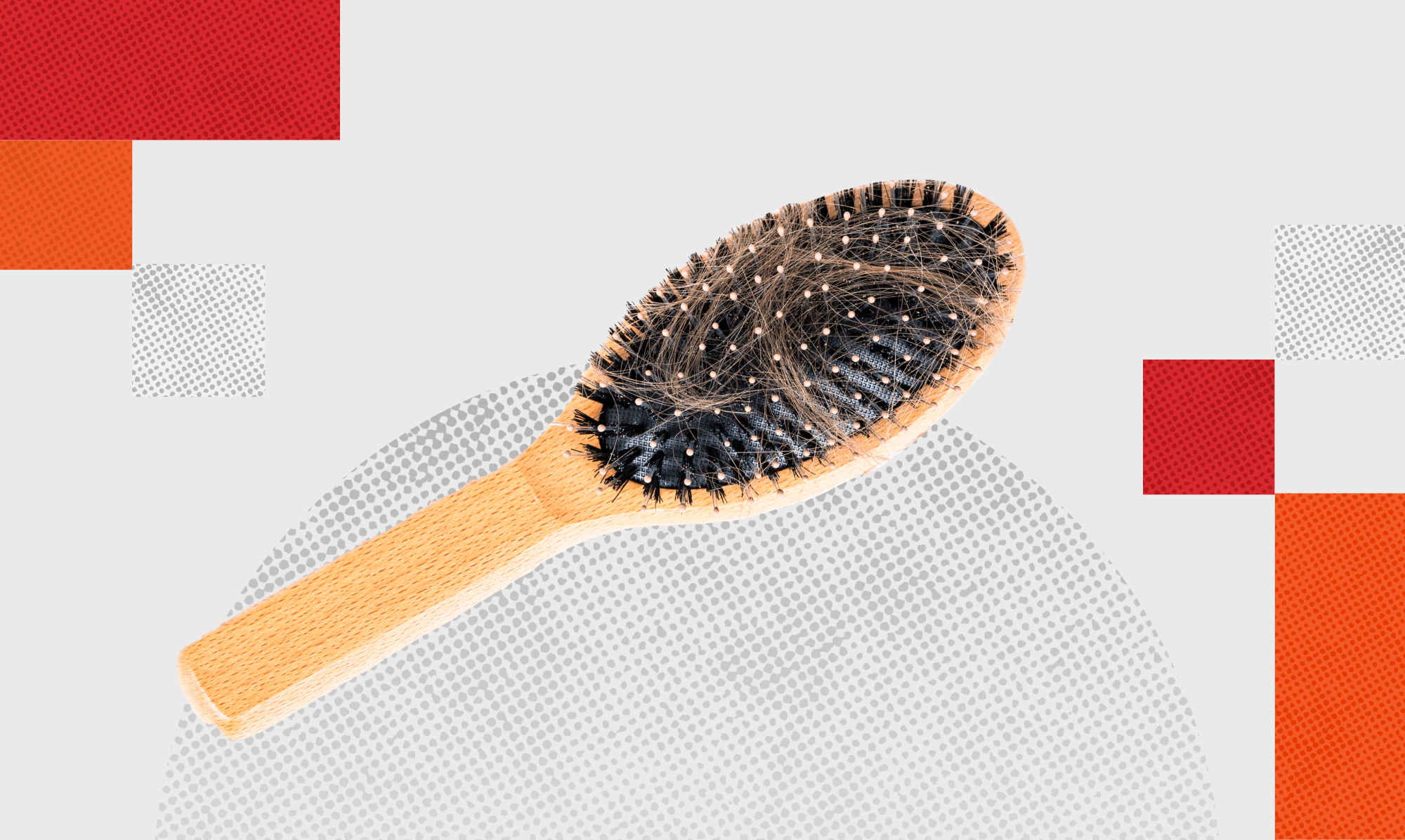 Brush that has collected thinning hair