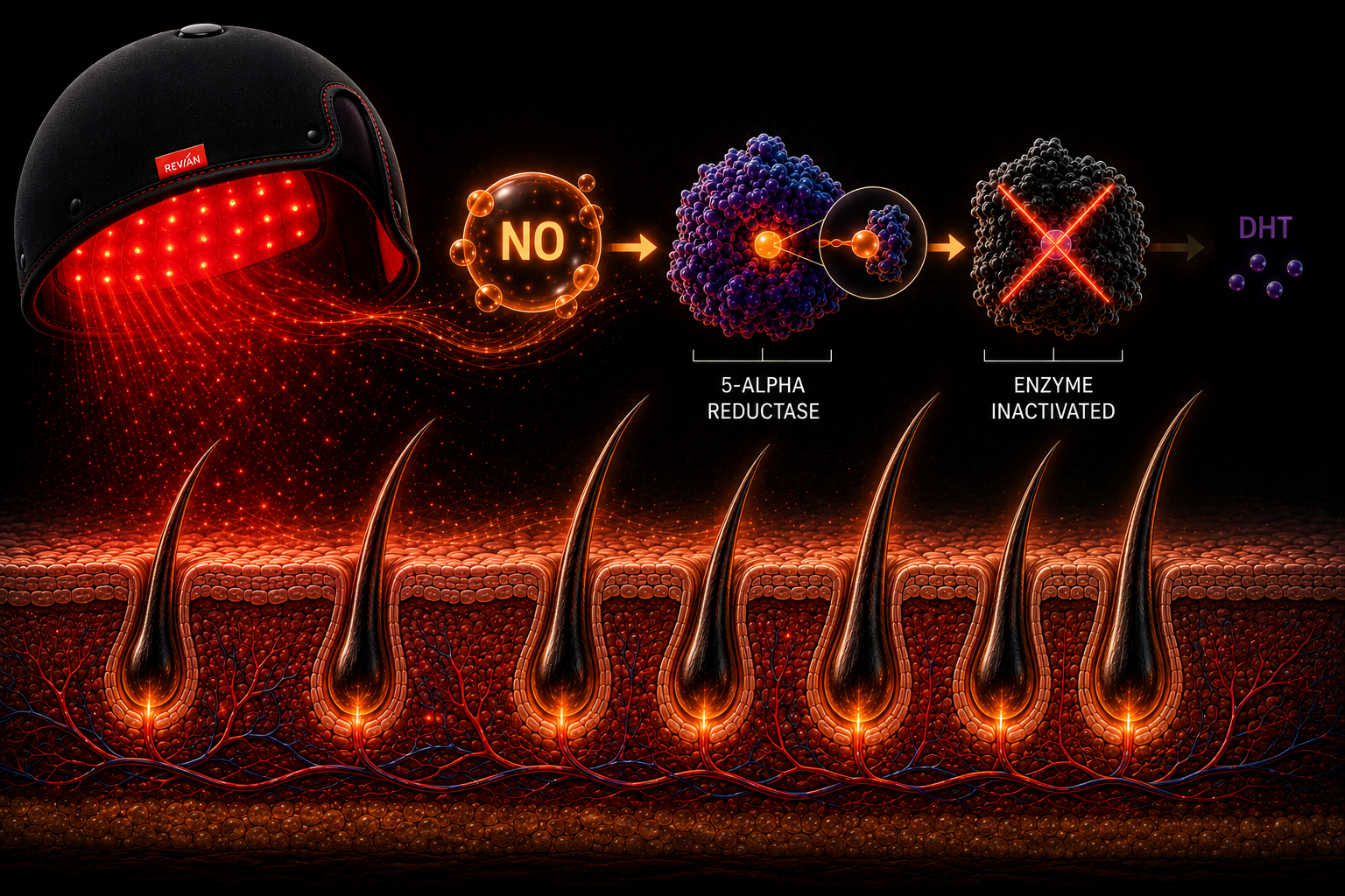 Nitric Oxide / DHT Connection Illustration